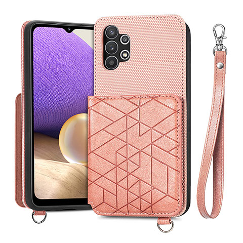 Funda Silicona Carcasa Ultrafina Goma con Magnetico S08D para Samsung Galaxy M32 5G Rosa