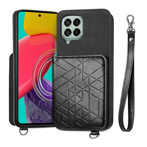 Funda Silicona Carcasa Ultrafina Goma con Magnetico S08D para Samsung Galaxy M53 5G Negro