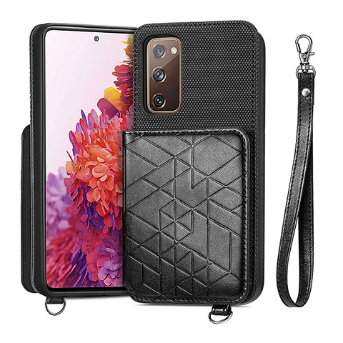 Funda Silicona Carcasa Ultrafina Goma con Magnetico S08D para Samsung Galaxy S20 FE (2022) 5G Negro