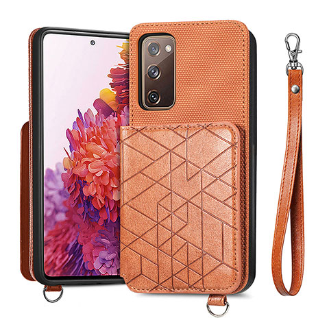 Funda Silicona Carcasa Ultrafina Goma con Magnetico S08D para Samsung Galaxy S20 FE 4G Marron