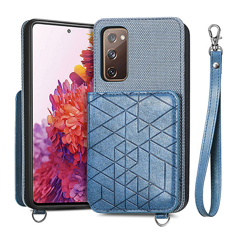 Funda Silicona Carcasa Ultrafina Goma con Magnetico S08D para Samsung Galaxy S20 FE 5G Azul