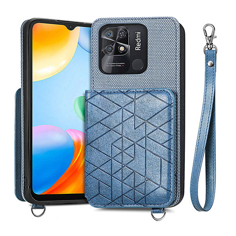 Funda Silicona Carcasa Ultrafina Goma con Magnetico S08D para Xiaomi Redmi 10 Power Azul