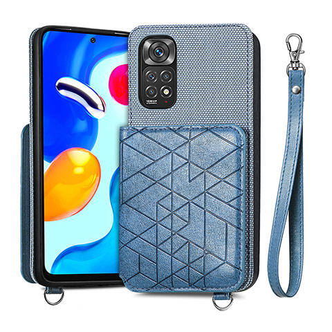 Funda Silicona Carcasa Ultrafina Goma con Magnetico S08D para Xiaomi Redmi Note 11 4G (2022) Azul