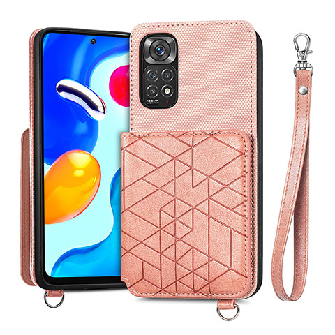 Funda Silicona Carcasa Ultrafina Goma con Magnetico S08D para Xiaomi Redmi Note 11S 4G Rosa