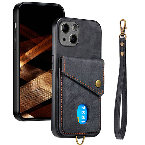 Funda Silicona Carcasa Ultrafina Goma con Magnetico S09D para Apple iPhone 13 Negro