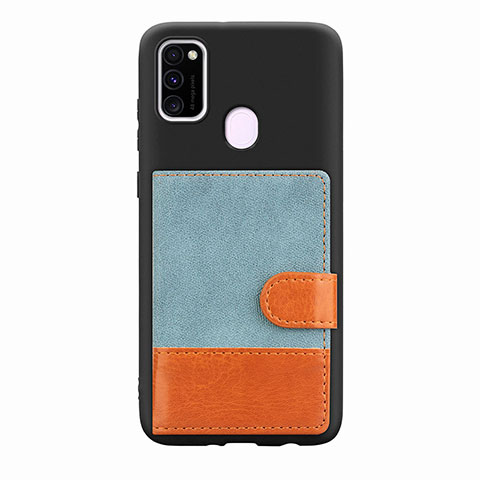 Funda Silicona Carcasa Ultrafina Goma con Magnetico S09D para Samsung Galaxy M21 Azul