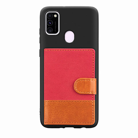 Funda Silicona Carcasa Ultrafina Goma con Magnetico S09D para Samsung Galaxy M21 Rosa Roja