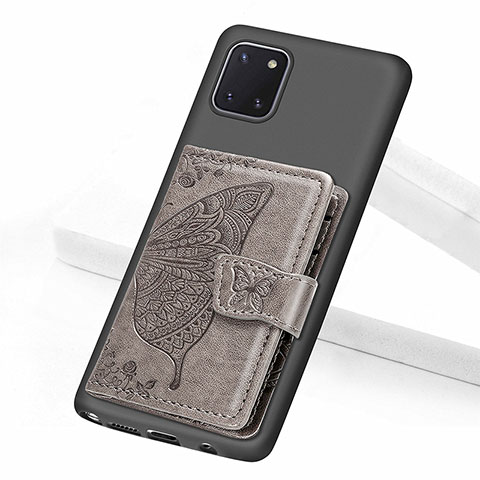 Funda Silicona Carcasa Ultrafina Goma con Magnetico S09D para Samsung Galaxy M60s Gris