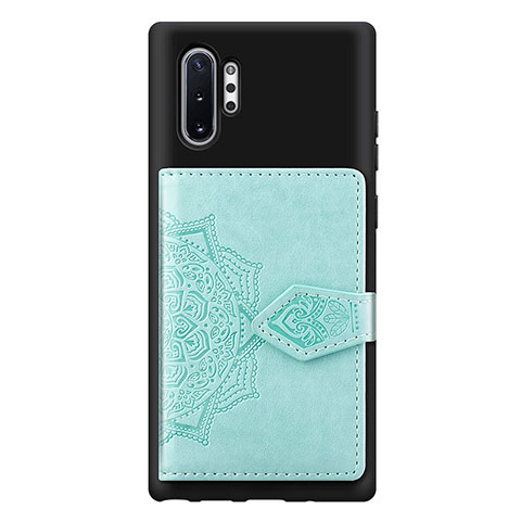 Funda Silicona Carcasa Ultrafina Goma con Magnetico S09D para Samsung Galaxy Note 10 Plus 5G Azul Claro