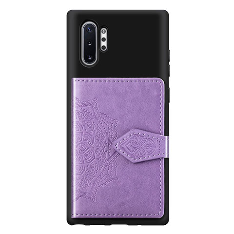 Funda Silicona Carcasa Ultrafina Goma con Magnetico S09D para Samsung Galaxy Note 10 Plus 5G Morado