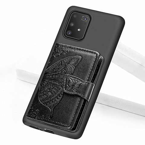 Funda Silicona Carcasa Ultrafina Goma con Magnetico S09D para Samsung Galaxy S10 Lite Negro