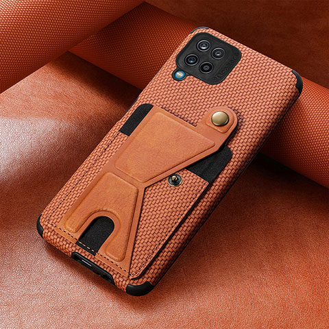 Funda Silicona Carcasa Ultrafina Goma con Magnetico S10D para Samsung Galaxy A12 Marron