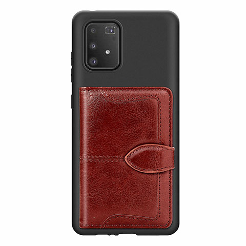 Funda Silicona Carcasa Ultrafina Goma con Magnetico S11D para Samsung Galaxy A91 Marron