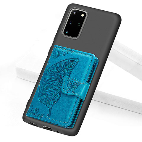 Funda Silicona Carcasa Ultrafina Goma con Magnetico S11D para Samsung Galaxy S20 Plus Azul