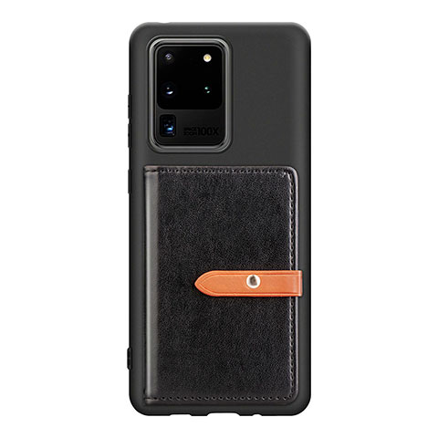 Funda Silicona Carcasa Ultrafina Goma con Magnetico S12D para Samsung Galaxy S20 Ultra 5G Negro