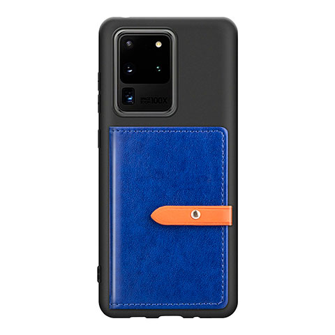 Funda Silicona Carcasa Ultrafina Goma con Magnetico S12D para Samsung Galaxy S20 Ultra Azul