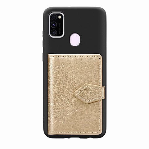 Funda Silicona Carcasa Ultrafina Goma con Magnetico S13D para Samsung Galaxy M21 Oro