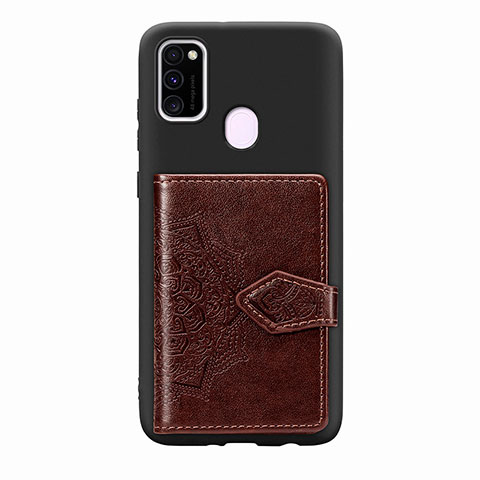 Funda Silicona Carcasa Ultrafina Goma con Magnetico S13D para Samsung Galaxy M30s Marron