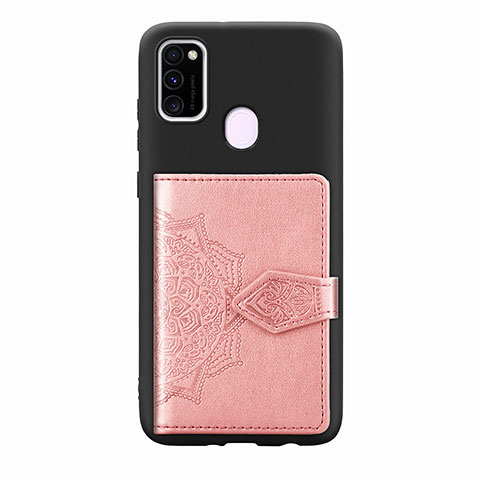 Funda Silicona Carcasa Ultrafina Goma con Magnetico S13D para Samsung Galaxy M30s Oro Rosa