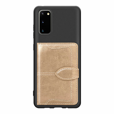 Funda Silicona Carcasa Ultrafina Goma con Magnetico S13D para Samsung Galaxy S20 Oro