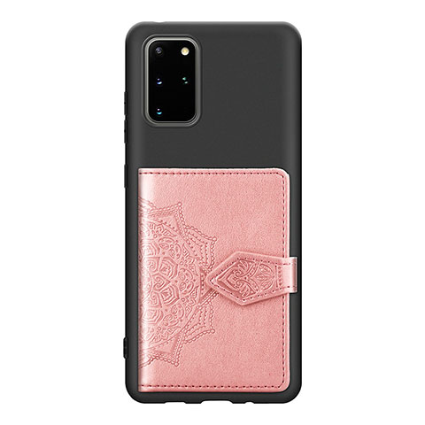 Funda Silicona Carcasa Ultrafina Goma con Magnetico S13D para Samsung Galaxy S20 Plus 5G Oro Rosa