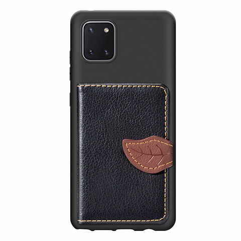 Funda Silicona Carcasa Ultrafina Goma con Magnetico S15D para Samsung Galaxy A81 Negro