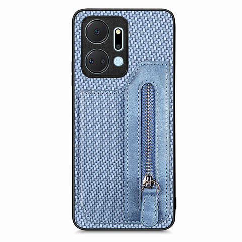 Funda Silicona Carcasa Ultrafina Goma con Magnetico S6D para Huawei Honor X7a Azul