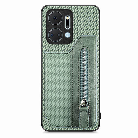 Funda Silicona Carcasa Ultrafina Goma con Magnetico S6D para Huawei Honor X7a Verde