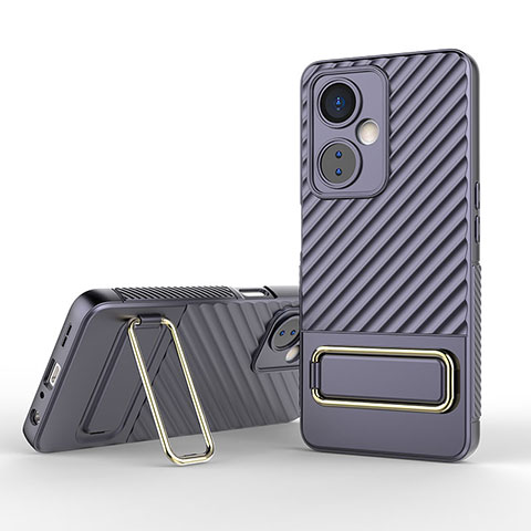 Funda Silicona Carcasa Ultrafina Goma con Soporte KC1 para OnePlus Nord CE 3 Lite 5G Purpura Claro