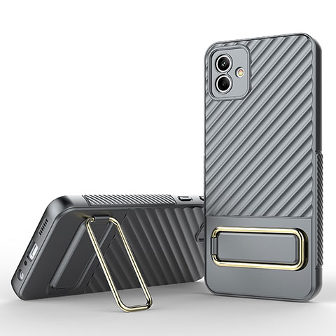 Funda Silicona Carcasa Ultrafina Goma con Soporte KC1 para Samsung Galaxy A04 4G Gris