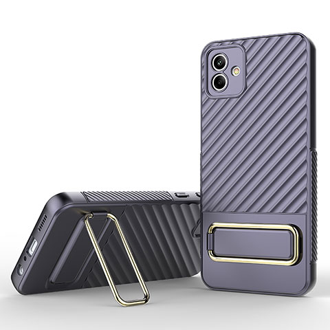 Funda Silicona Carcasa Ultrafina Goma con Soporte KC1 para Samsung Galaxy A04 4G Purpura Claro