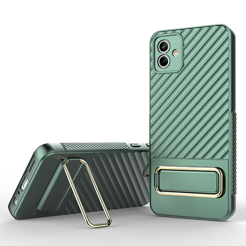 Funda Silicona Carcasa Ultrafina Goma con Soporte KC1 para Samsung Galaxy A04 4G Verde