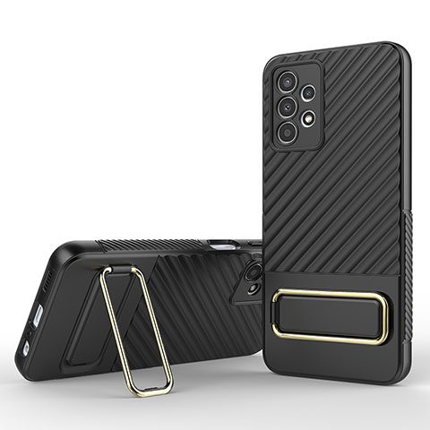 Funda Silicona Carcasa Ultrafina Goma con Soporte KC1 para Samsung Galaxy A13 4G Negro