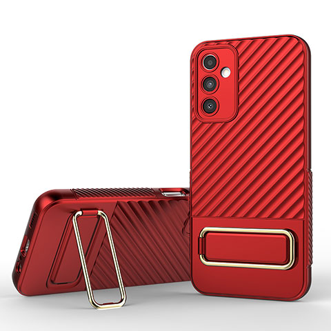 Funda Silicona Carcasa Ultrafina Goma con Soporte KC1 para Samsung Galaxy A14 4G Rojo