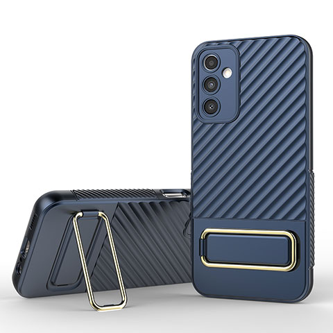 Funda Silicona Carcasa Ultrafina Goma con Soporte KC1 para Samsung Galaxy M44 5G Azul