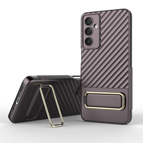 Funda Silicona Carcasa Ultrafina Goma con Soporte KC1 para Samsung Galaxy M54 5G Marron