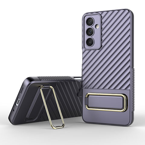 Funda Silicona Carcasa Ultrafina Goma con Soporte KC1 para Samsung Galaxy M54 5G Purpura Claro