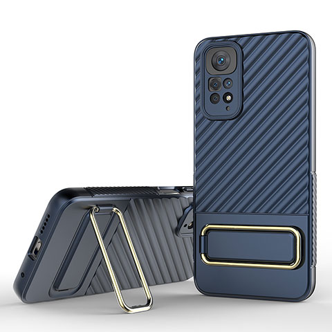 Funda Silicona Carcasa Ultrafina Goma con Soporte KC1 para Xiaomi Redmi Note 11 4G (2022) Azul