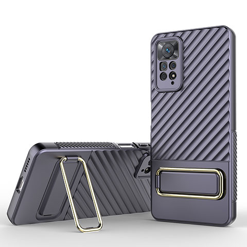 Funda Silicona Carcasa Ultrafina Goma con Soporte KC1 para Xiaomi Redmi Note 11 Pro 4G Purpura Claro