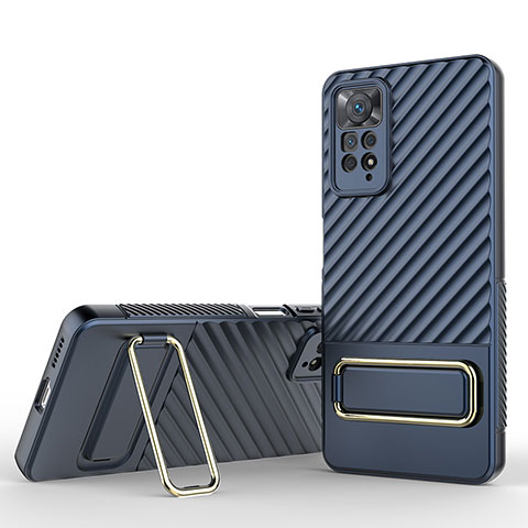 Funda Silicona Carcasa Ultrafina Goma con Soporte KC1 para Xiaomi Redmi Note 11 Pro 5G Azul