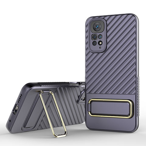 Funda Silicona Carcasa Ultrafina Goma con Soporte KC1 para Xiaomi Redmi Note 11S 4G Purpura Claro