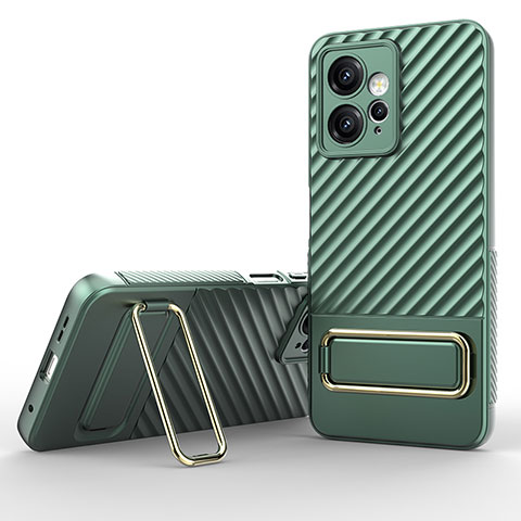 Funda Silicona Carcasa Ultrafina Goma con Soporte KC1 para Xiaomi Redmi Note 12 4G Verde