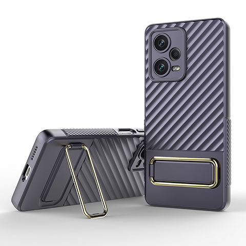 Funda Silicona Carcasa Ultrafina Goma con Soporte KC1 para Xiaomi Redmi Note 12 Pro+ Plus 5G Purpura Claro