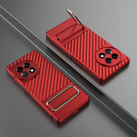 Funda Silicona Carcasa Ultrafina Goma con Soporte KC3 para OnePlus 11R 5G Rojo