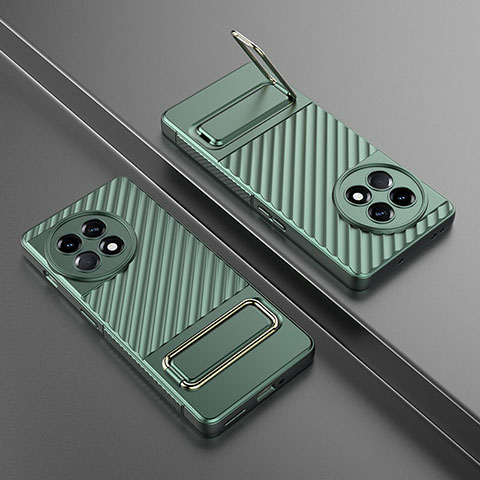 Funda Silicona Carcasa Ultrafina Goma con Soporte KC3 para OnePlus Ace 2 5G Verde