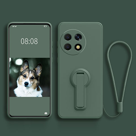 Funda Silicona Carcasa Ultrafina Goma con Soporte para OnePlus 11 5G Verde Noche