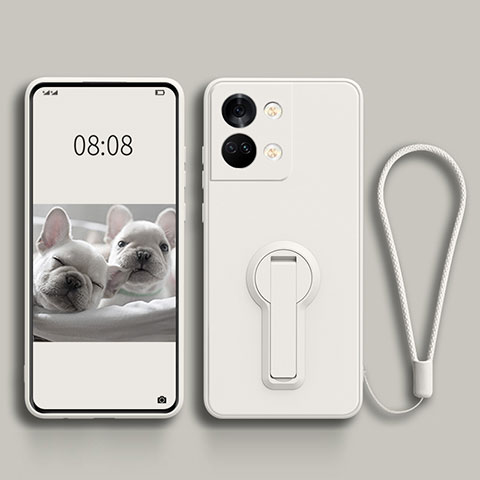 Funda Silicona Carcasa Ultrafina Goma con Soporte para OnePlus Ace 2V 5G Blanco