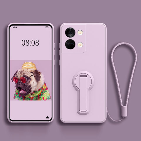 Funda Silicona Carcasa Ultrafina Goma con Soporte para OnePlus Ace 2V 5G Purpura Claro