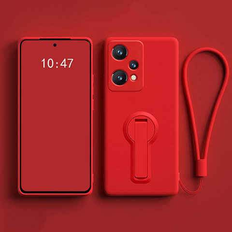 Funda Silicona Carcasa Ultrafina Goma con Soporte para OnePlus Nord CE 2 Lite 5G Rojo