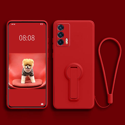 Funda Silicona Carcasa Ultrafina Goma con Soporte para Realme GT Neo 2T 5G Rojo